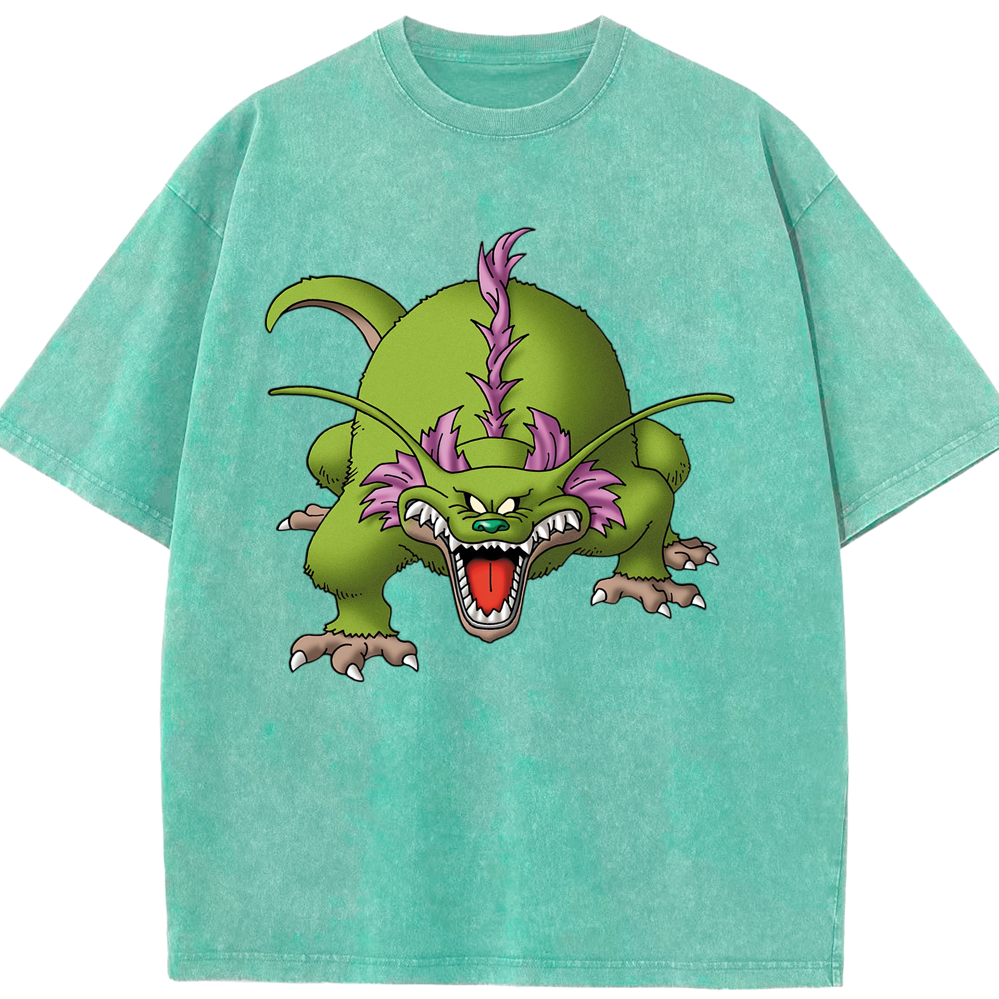 （画像用） ドラゴンクエスト Doragon Kuesuto Dragon Quest 綿100% ヴィンテージ風 半袖Tシャツ（フロントプリント）